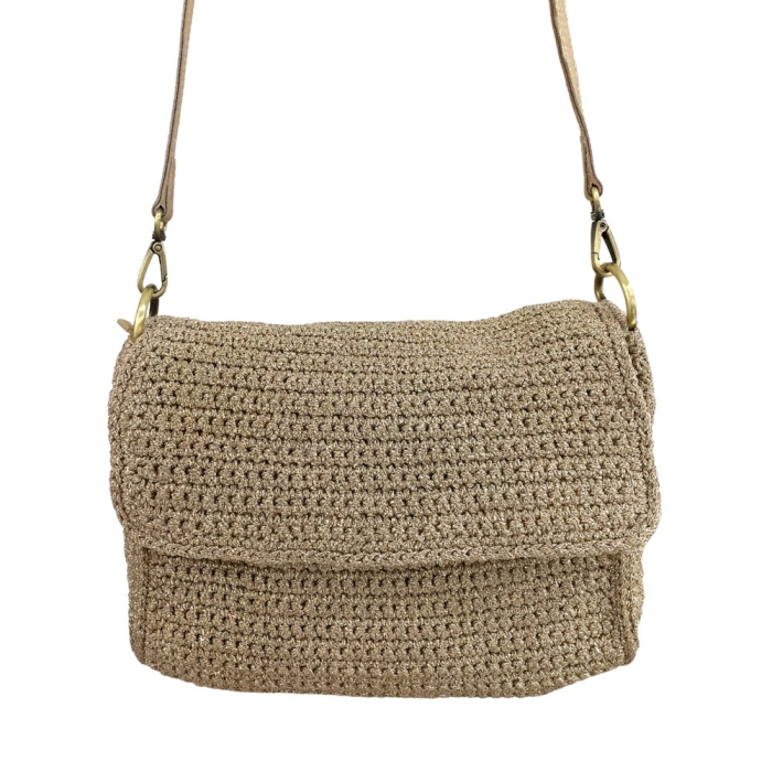 Sac souple porté épaule polyester métallisé bandoulière femme 0922552 beige gold Sac souple porté épaule polyester métallisé bandoulière femme 0922552 beige gold