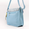 Sac à bandoulière cartable Flora&Co simili-cuir souple rabat scintillant boule de poil foulard femme 0922050 bleu ciel