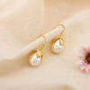 Boucles d'oreilles acier fruit perle acrylique 0325103 doré