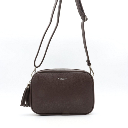 SAC BOX FLORA&CO SIMILI-CUIR GRAINÉ POMPON TASSEL FEMME 0922053 chocolat