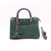 Petit sac à main trois compartiments porte-clef mousqueton forme fleur fermoir à glissière similicuir 0923507 vert foncé