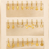 Ensemble 12 mini-créoles acier pendentif thème varié 0325180 doré