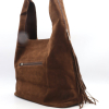 Sac porté épaule Flora&Co simili daim franges 0925502 marron foncé