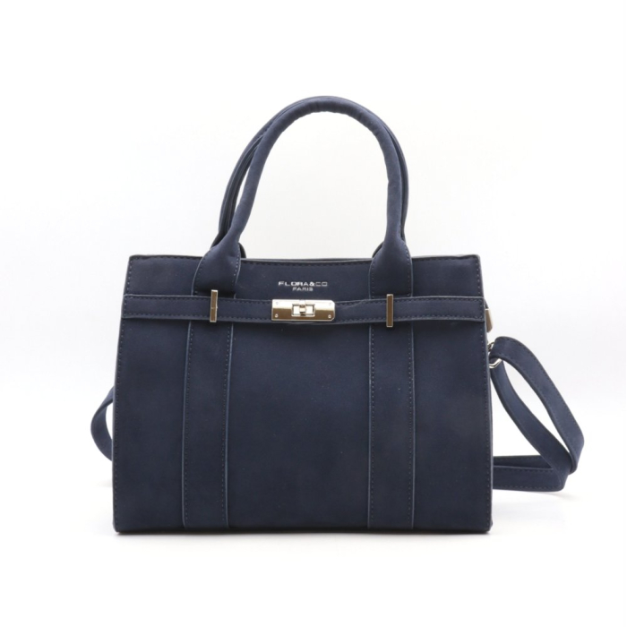 Sac à main Flora&Co simili daim fermoir tourniquet 0925503 bleu foncé Sac à main Flora&Co simili daim fermoir tourniquet 0925503 bleu foncé