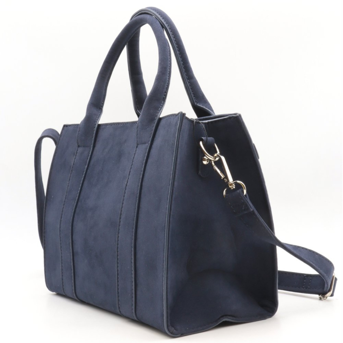 Sac à main Flora&Co simili daim fermoir tourniquet 0925503 bleu foncé