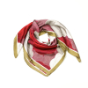 Foulard carré satin polyester motif floral géométrique 0725513 rouge bordeaux