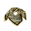 Foulard carré satin polyester motif léopard 0725512 marron