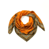 Foulard carré floral polyester femme 0725515 orange foncé