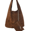 Cabas cuir véritable daim suède pochette 0925512 chocolat