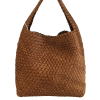 Sac porté épaule tissu polyester tressé anse 0925514 cognac