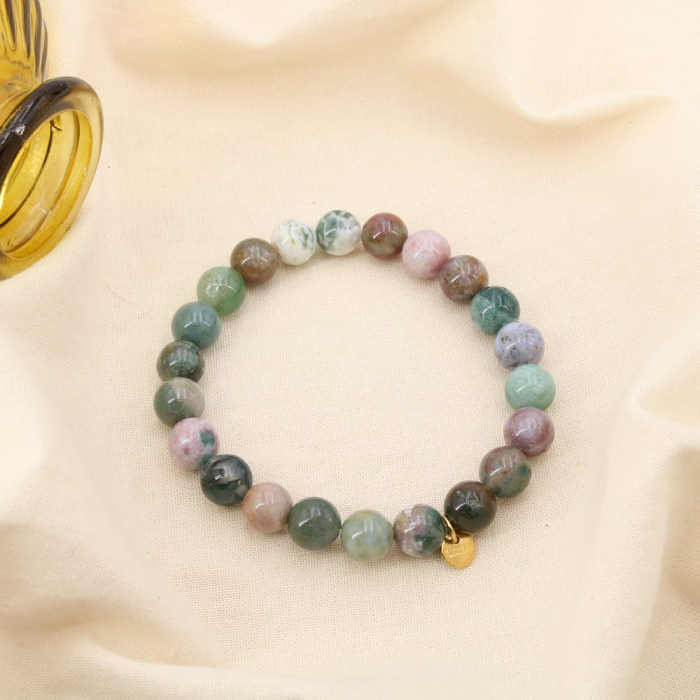 Bracelet élastique bille pierre 8mm acier inoxydable 0225555 multi2 Bracelet élastique bille pierre 8mm acier inoxydable 0225555 multi2
