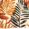 Foulard coloré imprimé feuillage viscose coton 0725504 cognac