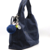 Sac porté épaule façon daim Flora&Co avec bijou de sac 0925521 bleu foncé