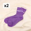 2 paires de chaussettes pailletées “POULETTE” 0625536 violet