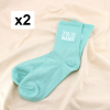 2 paires de chaussettes pailletées à message “JOLIE NANA” 0625537 vert aqua