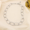 Collier acier inoxydable large maille ovale 0125581 argenté
