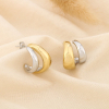 Boucles d’oreilles demi-créoles bicolore acier inox 0325576 doré/argenté