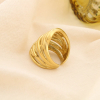 Bague acier inox multi-rangs ajouré contemporain 0425536 doré Bague acier inox multi-rangs ajouré contemporain 0425536 doré
