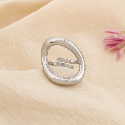 Bague acier inoxydable ajouré contemporain 0425538 argenté
