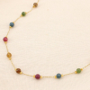 Collier acier inoxydable bille 4mm pierre 0125575 multi Collier acier inoxydable bille 4mm pierre 0125575 multi