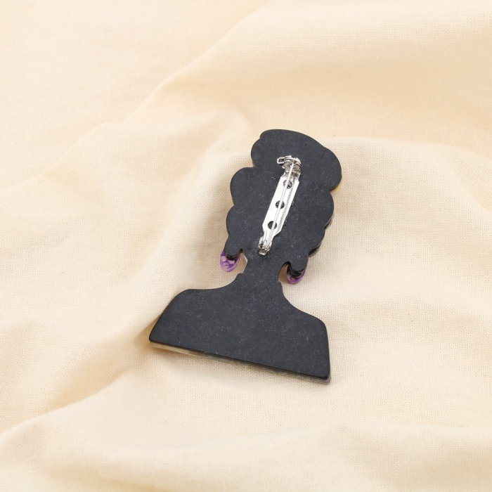 Broche épingle femme lunettes PARIS résine métal 0525509 naturel/beige