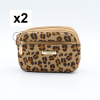 Porte-monnaie X2 motif léopard Flora&Co polyester velours 0925535 naturel/beige