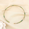 Collier cerceau acier inoxydable cristaux dégradés 0125635 vert