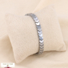 Bracelet élastique perles chevrons en hématite 0223544 argenté