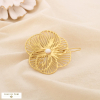 Barrette à cheveux clip fleur ajourée acier nacre 0625049 doré