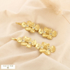 2 barrettes à cheveux fleur acier inoxydable strass 0625042 doré