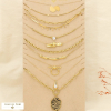 Ensemble 10 colliers acier inox doré +présentoir 0125584 doré