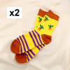 2 paires chaussettes motif cactus 0625556 jaune