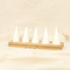 Présentoir à bagues 5 cônes socle bois 0626017 blanc