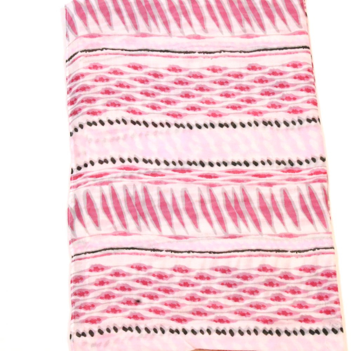 Foulard femme imprimé graphique rayures motifs abstraits 0726018 rose