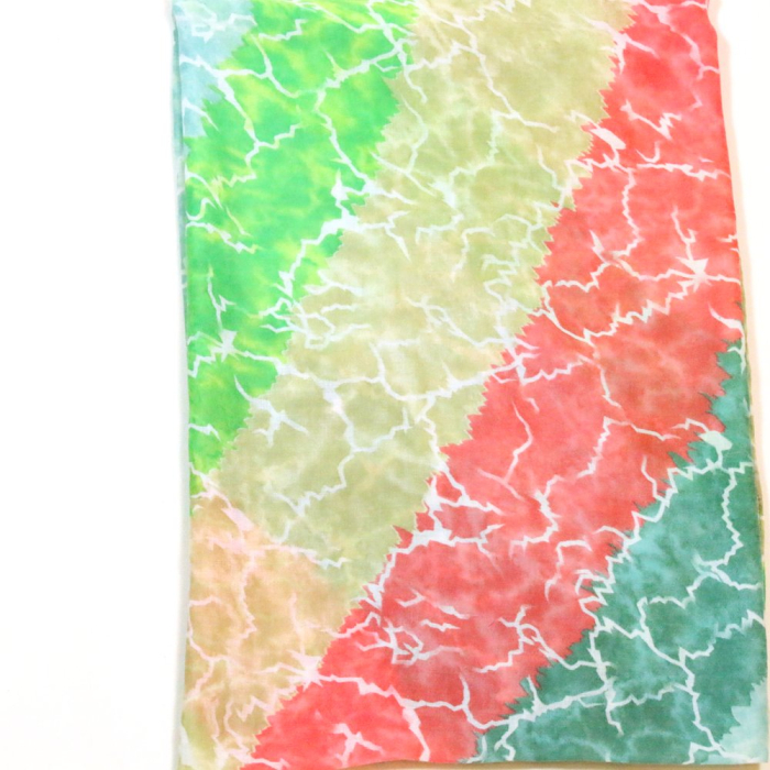 Foulard femme imprimé tie-and-dye coton viscose 0726019 vert