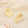 Boucles d'oreilles acier inox coeur résine 0325066 doré