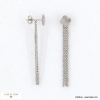 Boucles d’oreille pendantes trèfle chaînes à billes acier inoxydable 0322553 argenté