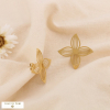 Boucles d’oreille fleur filigranée minimaliste acier 0324226 doré