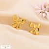Boucles d’oreille à clip nœud papillon acier inoxydable 0324210 doré