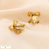 Boucles d’oreille à clip nœud papillon acier inoxydable 0324210 doré
