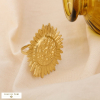 Bague ouverte soleil stylisé acier inoxydable 0425004 doré