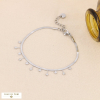 Bracelet chaîne maille miroir acier inoxydable pampilles étoiles 0223594 argenté