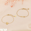 Duo de bracelets acier inoxydable coeur géométrique 0224519 doré