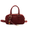 Sac à main bowling Flora&Co simili-cuir façon daim 0925523 rouge bordeaux