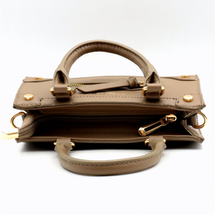 Mini sac à main Flora&Co simili-cuir grainé 0926012 taupe