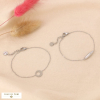Duo de bracelets fins acier inoxydable anneau navette 0224521 argenté
