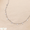 Collier acier inoxydable minimaliste contemporain pastilles rondes plates 0124523 argenté
