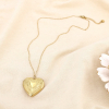 Collier acier inoxydable médaillon cœur ouvrant romantique vintage 0125630 doré