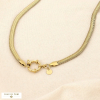 Collier chaîne maille serpent plate acier inoxydable fermoir anneau marin 0126123 doré