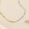 Collier acier inoxydable bicolore fines pastilles 0126044 doré/argenté